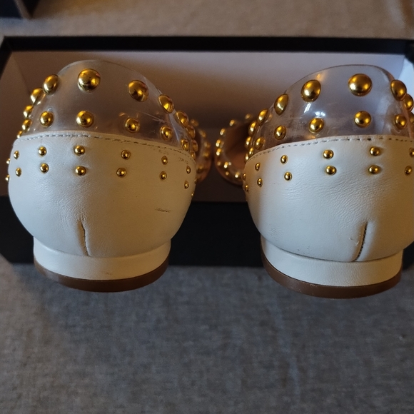 Cecelia New York Min Bare Clear Alabaster Color Blocked Studded Flats Size 8 - Picture 14 of 16